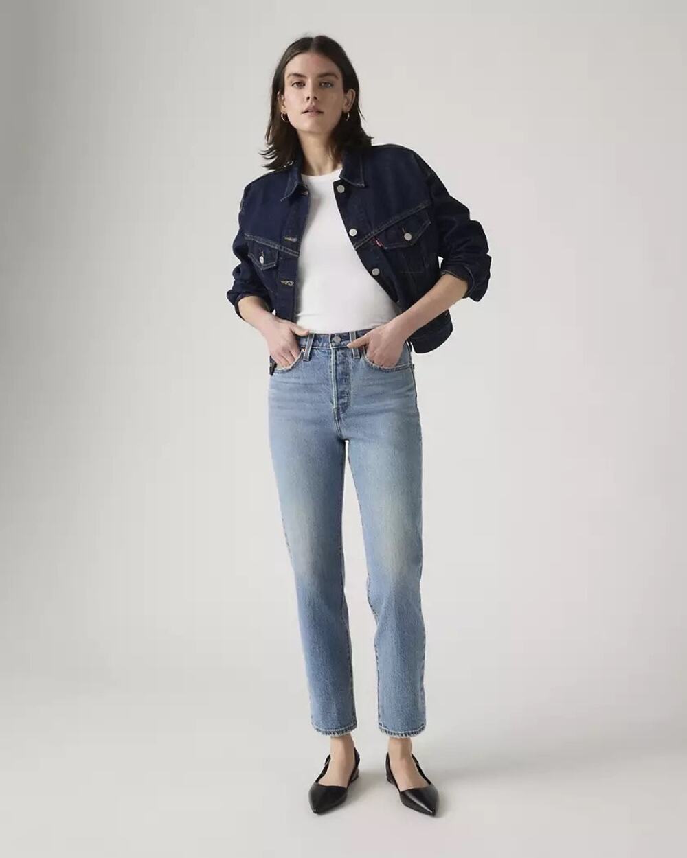 Levi’s Wedgie Straight Leg Light Blue High Rise Denim Ankle Jeans Womens Size 31